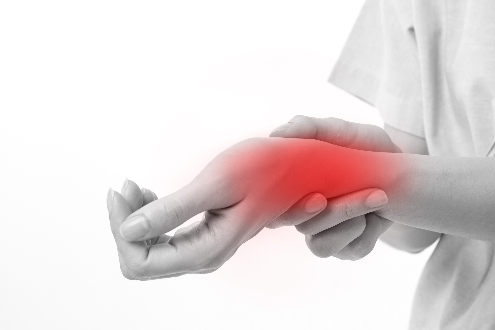 woman suffering from wrist joint pain, arthritis, gout